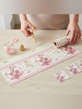 Vintage Barbie Decorative Border‎ Pink Wallpaper New Theme Collectible Project